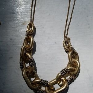 Kenneth Cole gold crystal encrusted chain necklace